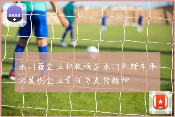 永州籍企业积极响应永州队赠车承诺展现企业责任与支持精神